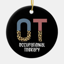 OT Occupational Therapy Future OT Cheetah print Julgransprydnad Keramik