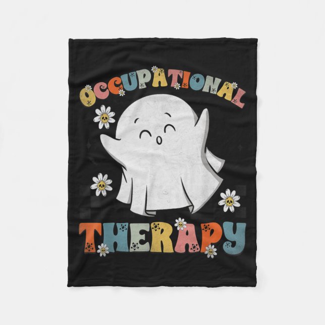 Ot Occupational Therapy Halloween Retro Ghost Ot H Fleecefilt (Framsidan)