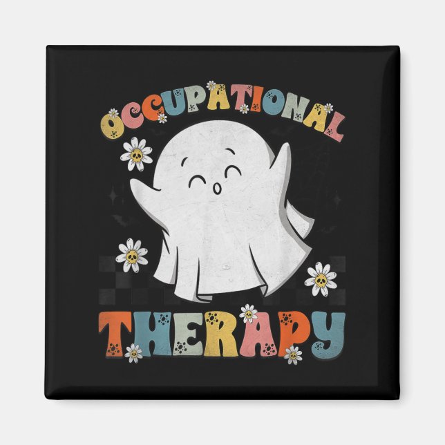 Ot Occupational Therapy Halloween Retro Ghost Ot H Magnet (Framsidan)