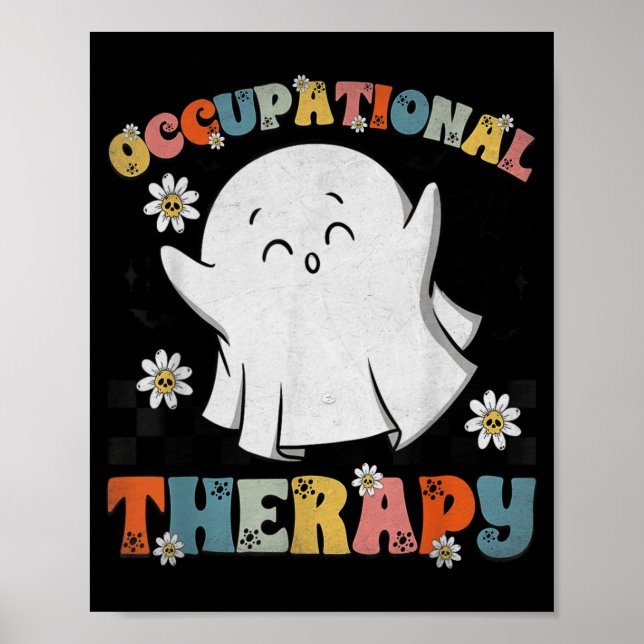 Ot Occupational Therapy Halloween Retro Ghost Ot H Poster (Framsidan)