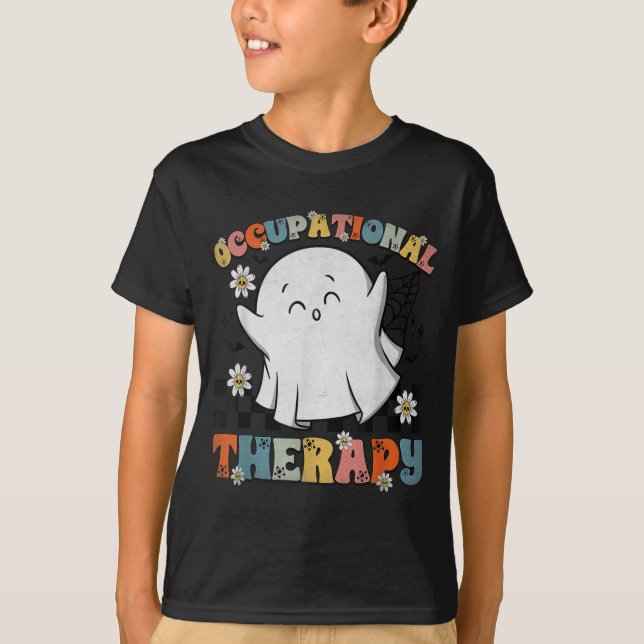 Ot Occupational Therapy Halloween Retro Ghost Ot H T Shirt (Framsida)