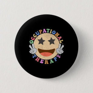 Ot Occupational Therapy Hippie Smile Ansikte Flowe Knapp