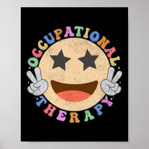 Ot Occupational Therapy Hippie Smile Ansikte Flowe Poster