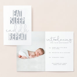 ÖT, SLEEP, Cuddle, REPEAT Folierat Kort