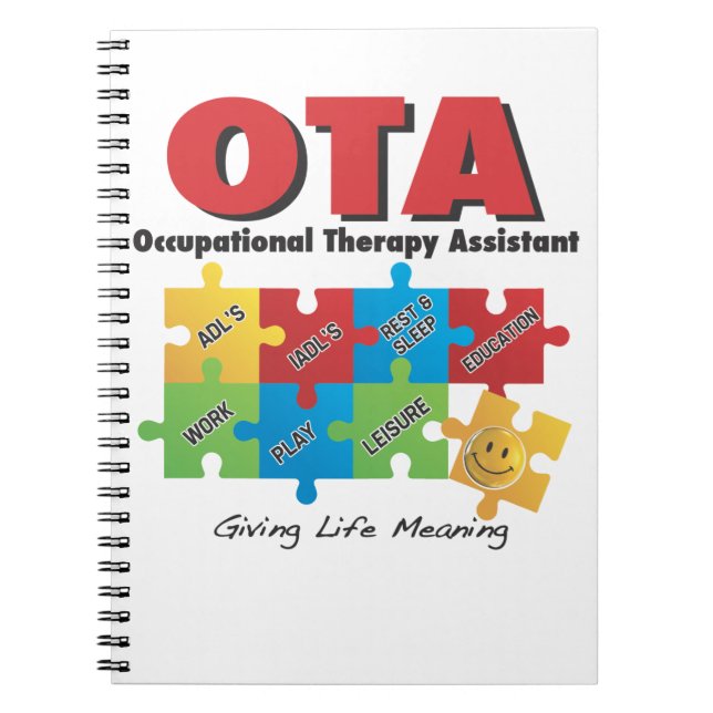 OTA - Yrkes- terapiassistentAnteckningsbok-COTA Anteckningsbok Med Spiral (Framsidan)