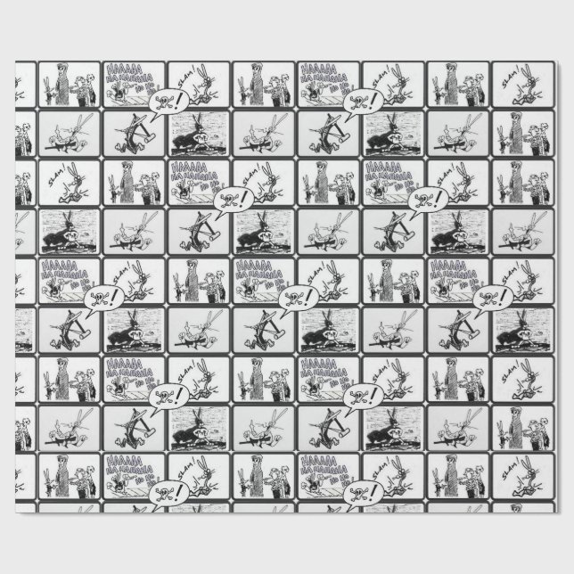 Otäcka kaninhitchcoverplatser som slår in papper presentpapper (Platt)