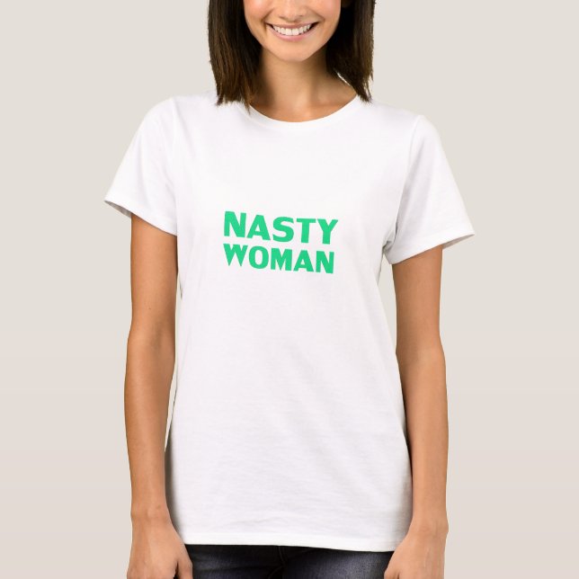 "otäcka kvinnor" grönt brev - svart t shirt (Framsida)