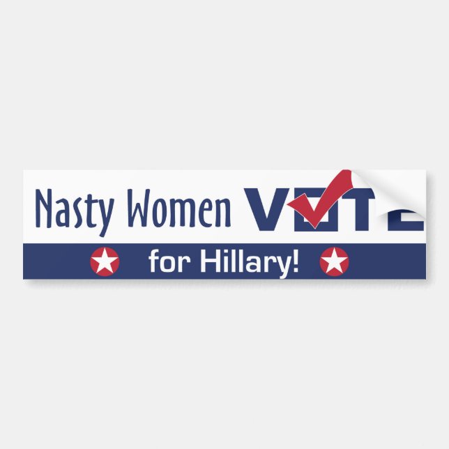 Otäcka kvinnor röstar för den Hillary bildekalet Bildekal (Framsidan)
