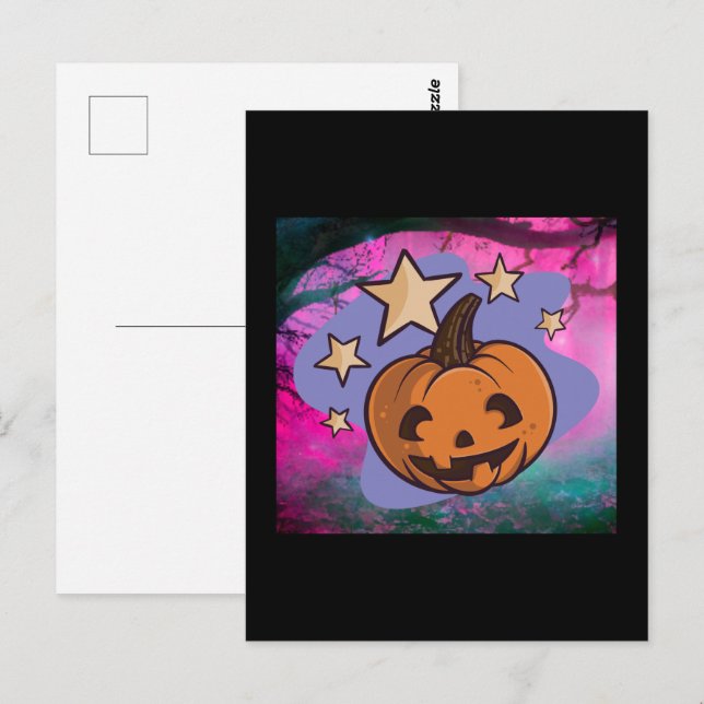 otäckig halloween-pumpa vykort (Fram/baksida)