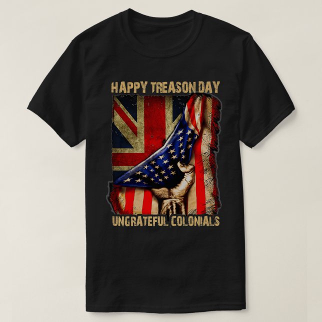 Otacksamma kolonialdagar i lycklig för 4:e t shirt (Design framsida)