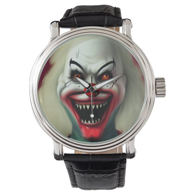 otäckt cloror porträtt ful monster Halloween Armbandsur (Framsida)