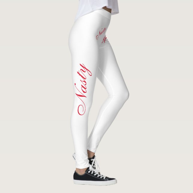otäckt i rött på vitt leggings (Höger)
