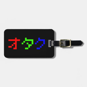 OTAKU 8-bitars Pixel Japansk Katakana Bagagebricka