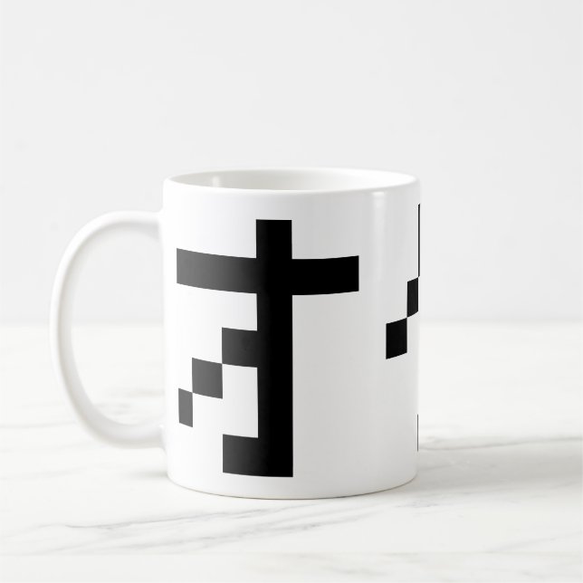 OTAKU 8-bitars Pixel Japansk Katakana Kaffemugg (Vänster)