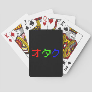 OTAKU 8-bitars pixel japanska katakana Spel Kort