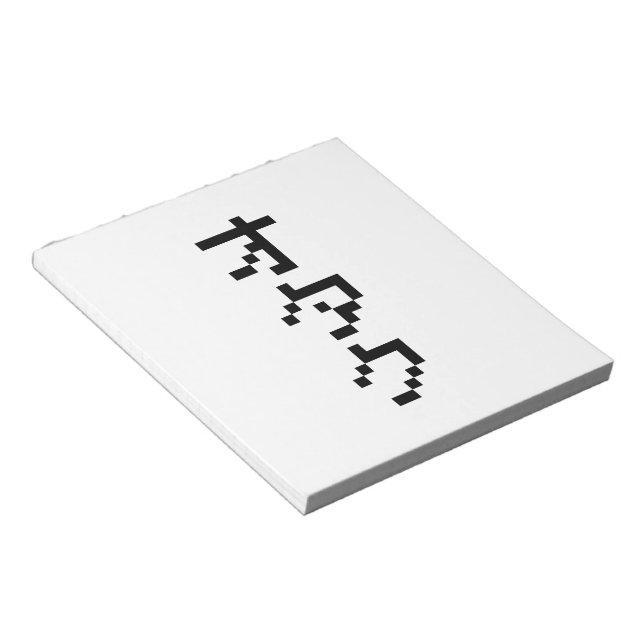 OTAKU 8-bitars Pixel Japanskt Katakana-Lodrät Anteckningsblock (Vinklad)
