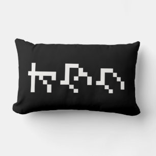 OTAKU 8-bitars Pixel Japanskt Katakana-Lodrät Lumbarkudde