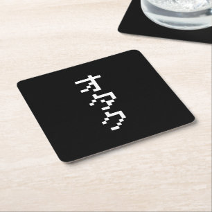 OTAKU 8-bitars Pixel Japanskt Katakana-Lodrät Underlägg Papper Kvadrat