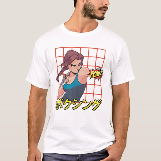Otaku - Anime Boxing Girl - Manga Japanska Aesthet T Shirt (Framsida)