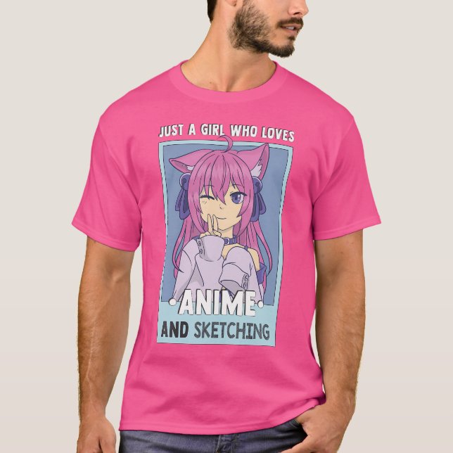 Otaku Anime Girl är bara en flicka som Kärlek Anim T Shirt (Framsida)