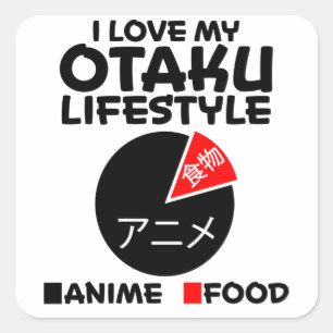 Otaku Anime Girl Manga Cosplay Ramen Japansk gåva Fyrkantigt Klistermärke