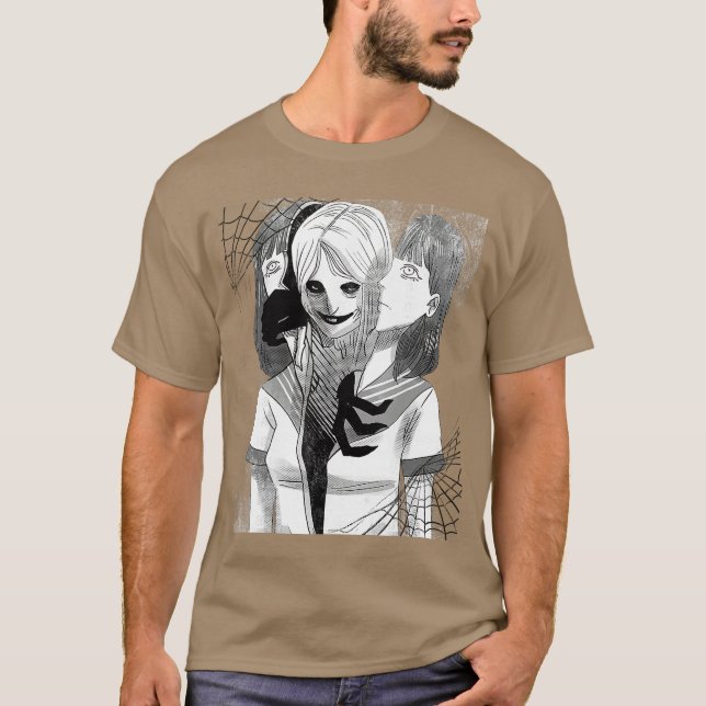 Otaku Anime Japanese Gothic Witch Occult Girl Horr T Shirt (Framsida)