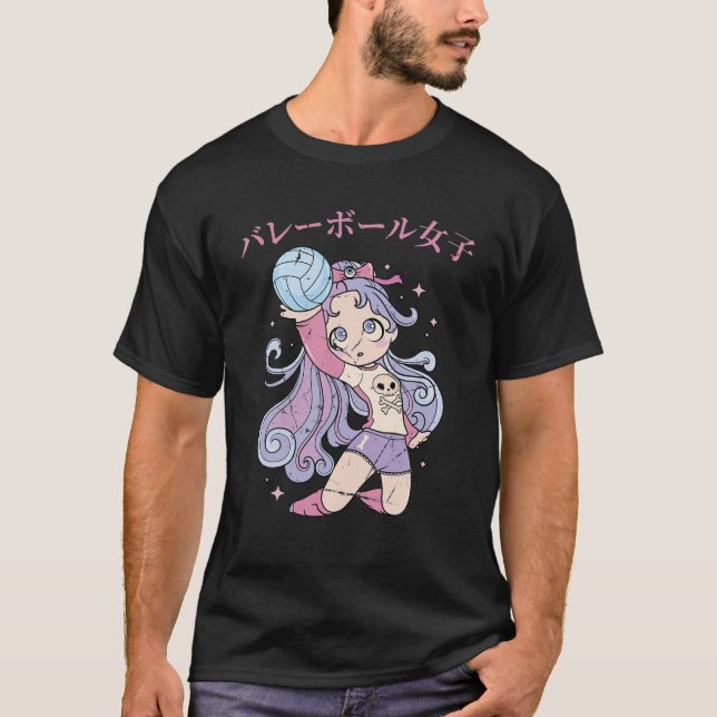 Otaku - Anime Volleyball Girl - Manga Japanska Aes T Shirt (Framsida)