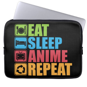 Otaku - Ät, viloläge, djur, Upprepa - Manga, lusti Laptop Sleeve