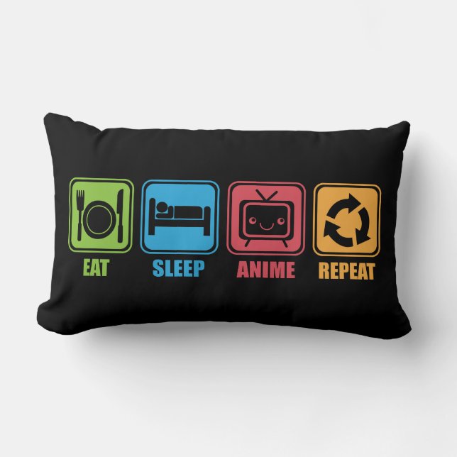 Otaku - Ät, viloläge, djur, Upprepa - Manga, lusti Lumbarkudde (Framsida)