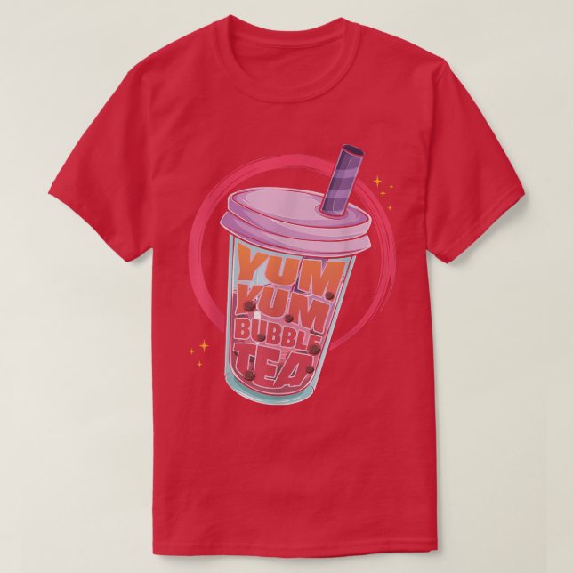 Otaku Boba Bubble Tea Älskare Yum Yum Bubble Tea T Shirt (Design framsida)