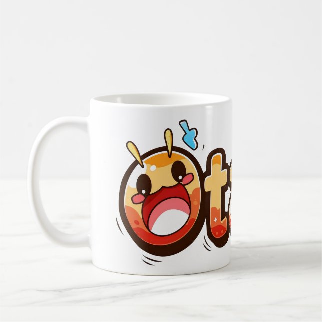 Otaku Funny Text Kaffemugg (Vänster)