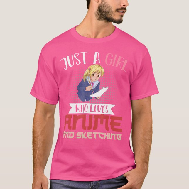 Otaku Girls Japansk manga Doödling Sketching Wome T Shirt (Framsida)