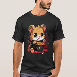 Otaku Hamster Eat Japanskt Food Ramen Noodles 4 T Shirt