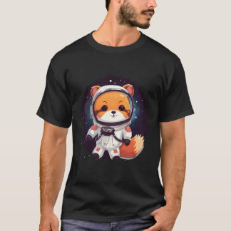 Otaku Kawaii Anime Red Panda Astronaut i rymden T Shirt