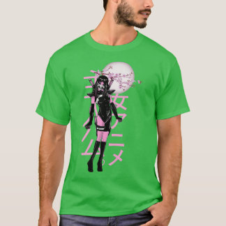 Otaku Manga Anime Girl Japansk Cherry Blommar Sak T Shirt