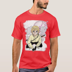 Otaku Manga Anime Girl Japansk Cherry Blommar Sak T Shirt