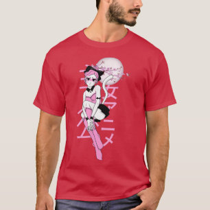 Otaku Manga Anime Girl Japansk Cherry Blommar Sak T Shirt
