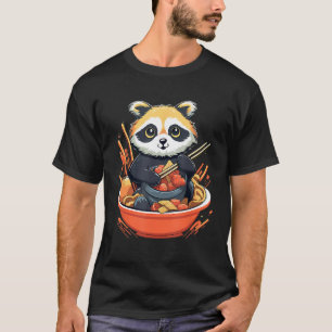 Otaku Raccoon Eat Japansk Food Ramen Noodles 13 T Shirt