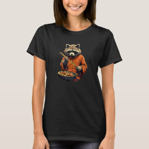 Otaku Raccoon Eat Japansk Food Ramen Noodles 14 T Shirt