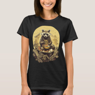 Otaku Raccoon Eat Japansk Food Ramen Noodles 1 T Shirt