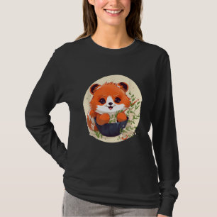 Otaku Red Panda Eat Japanska Ramen Noodles 1 T Shirt