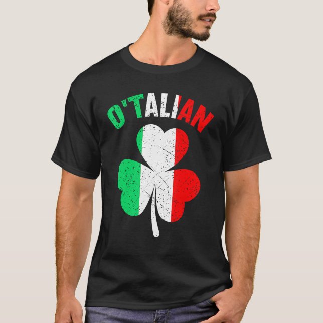 O'talian Funny Italian Irish Relationship St Patri T Shirt (Framsida)