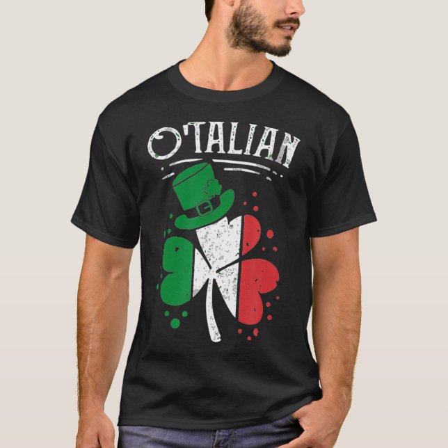 Otalian Funny Italy Irish Relationship St Day T Shirt (Framsida)