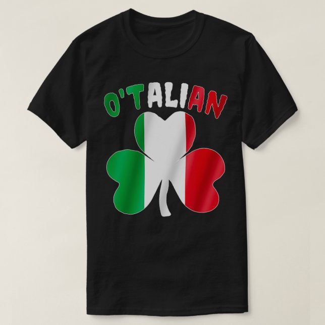 Otalian Italian Funny St patricks day Italia Shamr T Shirt (Design framsida)