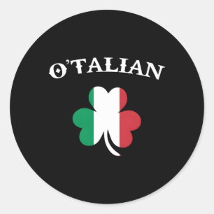 O'Talian Italian Irish St patrick's day C Runt Klistermärke