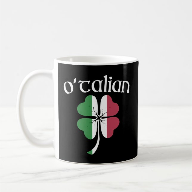 O'Talian Italian Irish St patrick's day Shamrock F Kaffemugg (Vänster)