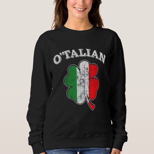 O'talian shamrock and italy flag for italian St Pa T Shirt (Framsida)