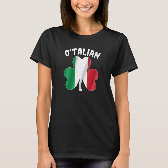 O'talisk italiensk St patrick's day Italia Shamroc T Shirt (Framsida)
