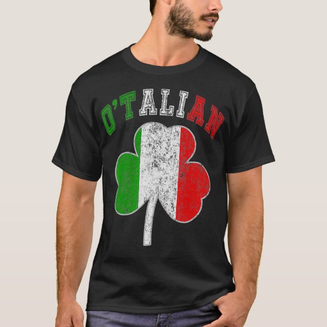 Otalisk St patricks day Italienska Italien Flagga T Shirt (Framsida)