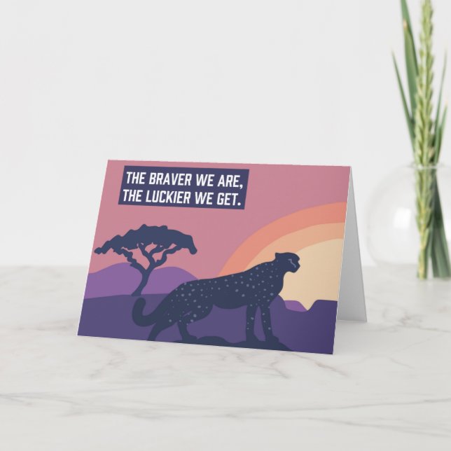 Otamed Cheetah Luckier Greeting Card Kort (Framsida)